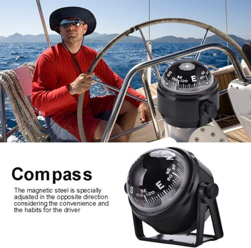 Digital Marine Compass High Precision Pivoting Night Vision Ball Compass Electronic Adjustable Navigation Compass with Holder for Marine Boots, Car, Motorcycle – Bild 4