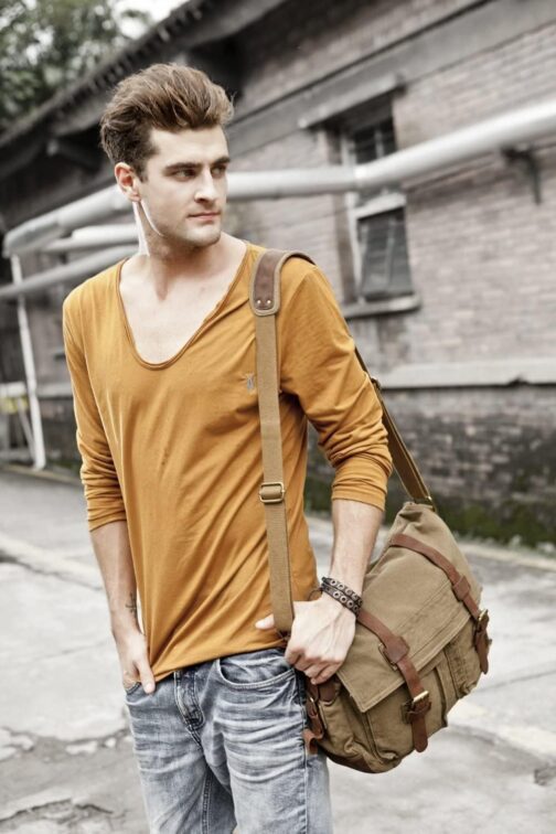 Eysee Men's Canvas Shoulder Bag Daypack for Everyday and Sports 35 cm (L) x 30 cm (H) x 10 cm (W) – Bild 4
