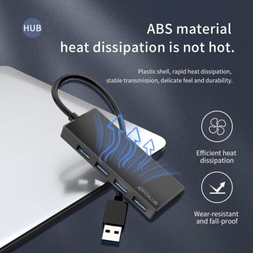 ANYPLUS USB Hub 3.0, 4 Port USB Hubs, Portable USB Splitter Mini USB Splitter for Desktop, Laptop, Xbox, Flash Drive, HDD, Console, Printer, PC, Keyboards, HP, Dell – Bild 2