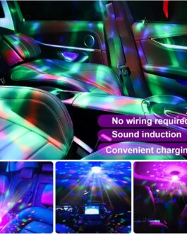 URAQT Mini Disco Ball Light, Pack of 2 DJ Ball, USB Voice Control, Disco Party Lights, Flash Light, Stage Lighting, Effect Light, Portable Rechargeable Disco Ball for Parties, Car Interior Decoration