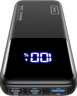 INIU Power Bank, 20000 mAh 65 W Power Bank, Small But Strong Phone & Laptop, External Mobile Phone Batteries, USB C Input & Output, Compatible with MacBook Pro, Surface Go, iPad, iPhone 16, 15, 14 Pro
