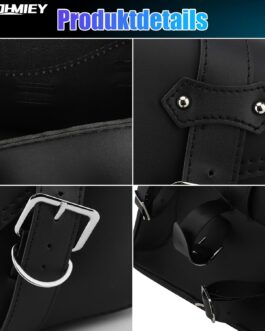WODHMIEY Motorcycle Side Saddle Bag Large PU Leather Saddle Bag Water Resistant Vintage Style Motorcycle Side Bag For Most Motorcycles