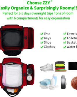 Sports Bag, Travel Bag, Fitness Bag with Shoulder Strap, Weekend Bag for Men and Women, red, Sports bag