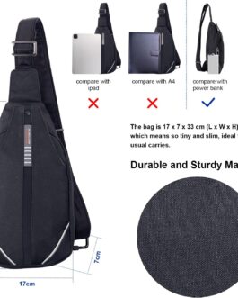 WATERFLY Anti-Theft Sling Bag for Men and Women, Chest Bag, Hippie Crossbody Bag, Multipurpose Daypack