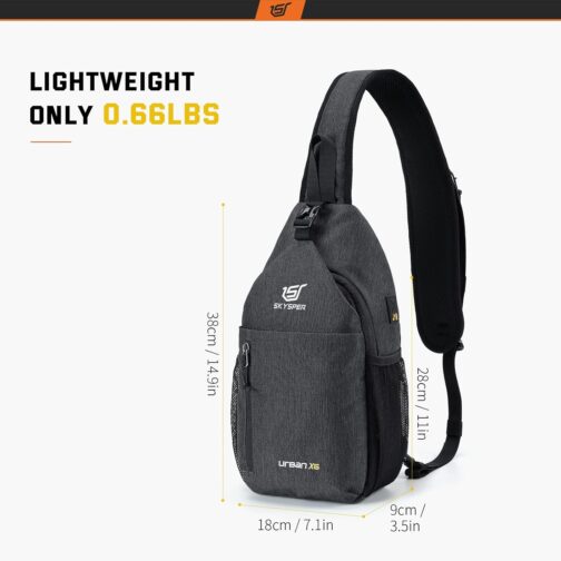 SKYSPER Shoulder Bag Chest Bag Lightweight Sling Bag Small Waterproof Crossbody Shoulder Bag for Hiking Outdoor Sports Travel – Bild 5