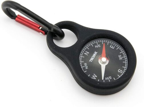 TROIKA Wegweiser - NG-COS10/BK - Keyring with Compass - Navigate, Coordinate, Sky Direction - Carabiner Hook - PVC/Acrylic/ABS/Aluminium - Troika Original, Yellow / Black, Keyring – Bild 4
