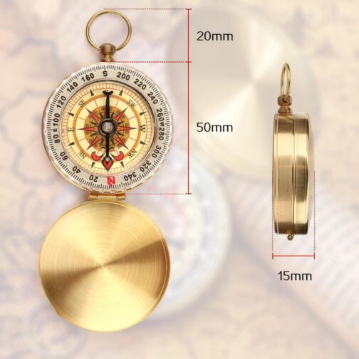 Children's Compass, Portable Compass Pocket Compass, Outdoor Compass, Waterproof Pocket Compass Made of Brass with Fluorescence and Navigation Tools for Outdoor Activities such as Camping Hiking – Bild 4
