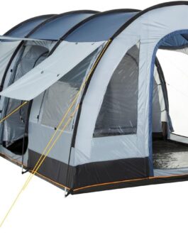 CampFeuer TunnelX Tent for 4 People, Tunnel Tent with 3 Entrances, 5000 mm Hydrostatic Head, Stitched Groundsheet, Mosquito Net, Privacy Screen, Group Tent, Camping Tent, Family Tent