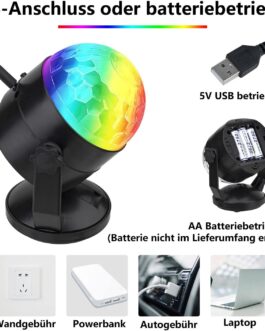 CATPOWER Remote Control Battery Operated Portable Sound Activated Party Lights for Outdoor Indoor or USB Plug DJ Lighting RBG Disco Ball Strobe Lamp Stage Par Light for Ca