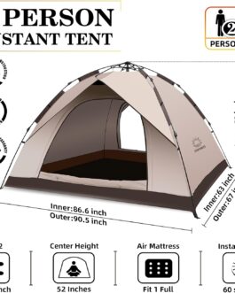 EPCPSHADES Two-Person Camping Tent, Easy Pop Up Tent for Camping, Automatic Waterproof Family Tent, Quick Set Up Tent, Portable Windproof Dome Tent for Camping