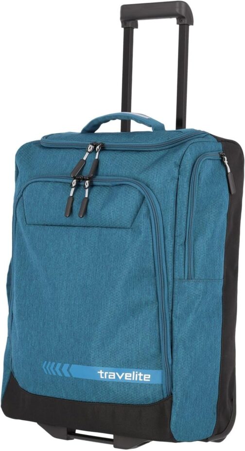 Travelite Trolley Travel Bag with Wheels, Small, Kick Off, Practical Hand Luggage, Trolley for Holidays and Sports, petrol – Bild 4