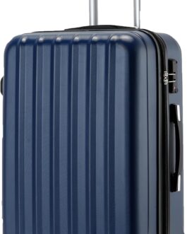 Beibye TSA-Lock 2080 Cabin Luggage, Twin Roller Travel Case, Luggage Trolley Case Set, XL / L / M Board Case, darkblue