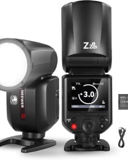 NEEWER Z2PRO-S 2.4G TTL Round Head Flash Speedlite Compatible with Sony, Wireless Compatible with Godox, 76Ws 1/8000s HSS, Upgraded UI, TTL/M TCM Switch, 7.2 V/3000 mAh Battery, 600 Full Power Flash