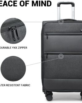 British Traveller Soft Luggage Suitcase, black