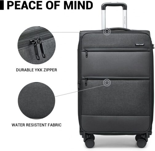 British Traveller Soft Luggage Suitcase, black – Bild 2