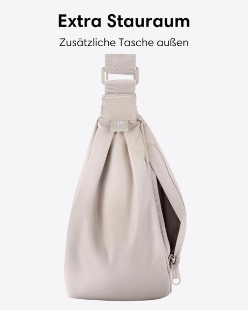 LARKSON Crossbody Bag for Men and Women - Solveig Medium - Shoulder Bag in Half Moon Style - Semi-Circular Shoulder Bag - Moon Bag Design - Water-Repellent, sand, Unit size, Minimal – Bild 5