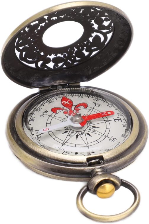 Hiking Compass, Durable, Shockproof, Waterproof, Hollow Camping Survival Tool Made of Brass for Outdoor Navigation – Bild 8