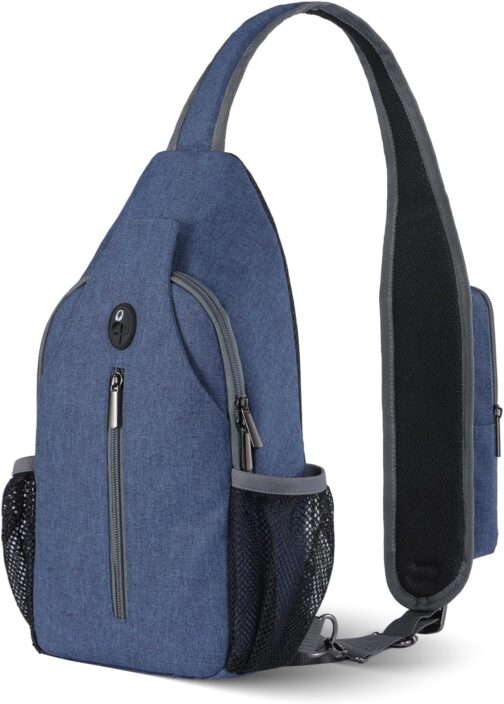 Chest Sling Bag Backpack Shoulder Bags for Men and Women, Adjustable Anti-Theft Shoulder Bag for Hiking, Cycling, Travel or Multipurpose Day Packs, Blue, Designer, blue, Designer