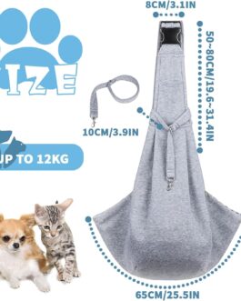 FainFun Dog Carrier Bag, Shoulder Bag for Pets, Reversible Small Dog Carrier up to 7 kg, Adjustable Pet Sling for Dogs, Dog Carrier for Walks/Outdoor Activities (Grey)
