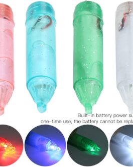 Dilwe Fishing LED Bait Light, 4 Pieces Underwater Bait Lamp Waterproof Bait Light Fishing Tool Strobe Flashing Light Bait Lures for Night Fishing