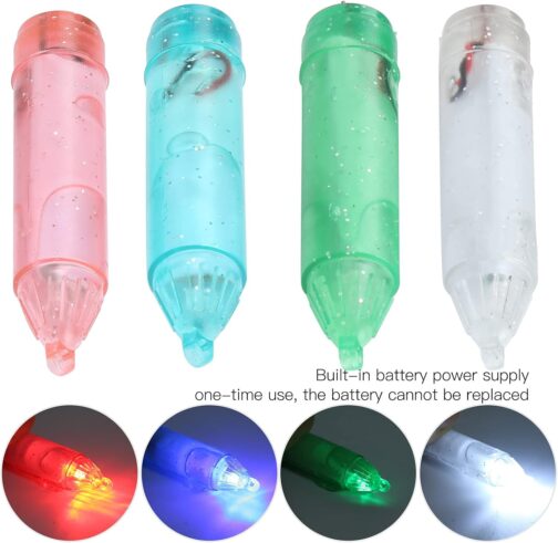 Dilwe Fishing LED Bait Light, 4 Pieces Underwater Bait Lamp Waterproof Bait Light Fishing Tool Strobe Flashing Light Bait Lures for Night Fishing – Bild 2