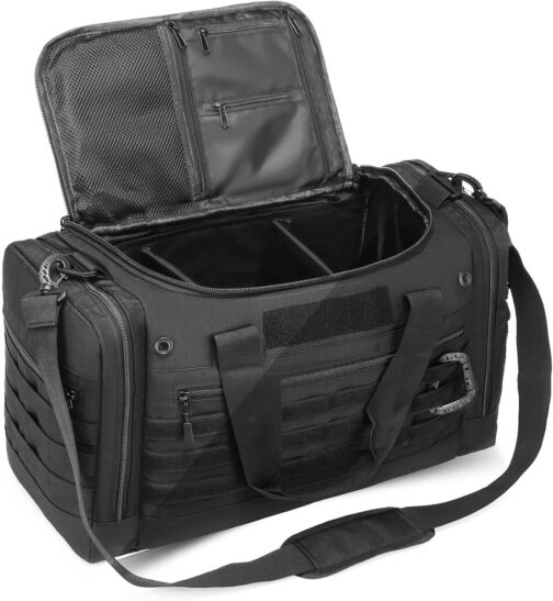 Sports Bag Men's 45L with Shoe Compartment & Wet Compartment FRETHIND Travel Bag for Women Waterproof MOLLE Training Bag Classic Swimming Bag for Sports, Fitness & Travel, black, Classic