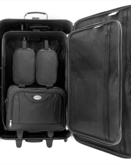 Exclusive 4pce Trolley Set Travel Suitcase Baggage Luggage – Storable in each other!