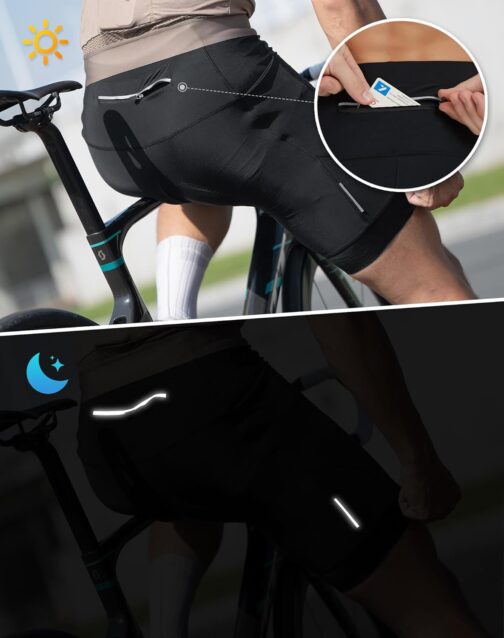 VeloVibe Men's Cycling Shorts Padded Quick-Drying Cycling Shorts Men's Short Shockproof Cycling Shorts Men's Padded Cycling Shorts with Mobile Phone Pockets – Bild 5