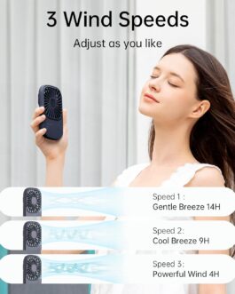 JISULIFE Handheld Fan, Mini Fan, Small Portable Fan with Holder, Rechargeable USB Eyelash Fan with 3 Speeds, Make Up Fan for the Office Outdoors, Blue