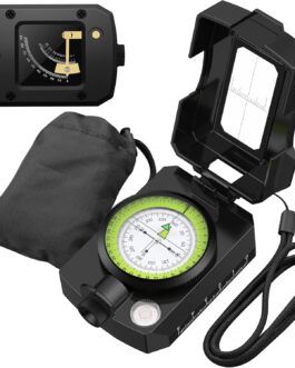 Proster Hiking Compass with Inclinometer IP54 Waterproof Military Compass Professional Compass Multifunctional Handheld Compass with Carry Bag for Camping Hunting Hiking Geology Activities