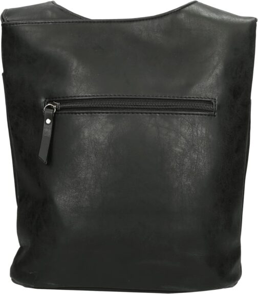 Christian Wippermann Women's Shoulder Bag Crossover Bag Leather Look Handbag, Black (black 01), shoulder bag – Bild 3