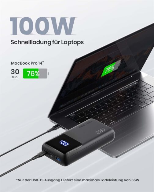 INIU Laptop Power Bank, 100 W 25000 mAh Power Bank, USB-C Input & Output, Small External Mobile Phone Batteries, Compatible with MacBook, Surface, iPad, Fire TV Stick, Camera, DJI, iPhone 16 15 14 – Bild 8