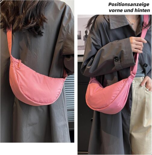 Valleycomfy Crossbody Moon Bag Shoulder Bag Women's Half Moon Handbag Water-Repellent Bum Bag Women's Half Moon Bag Shoulder Bag with Shoulder Strap Adjustable – Bild 6