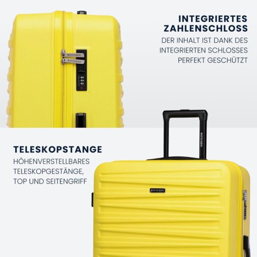 WITTCHEN Skyspeed Line ABS Hard Shell Suitcase Travel Suitcase Trolley Combination Lock Telescopic Handle 4 Wheels, yellow – Bild 4