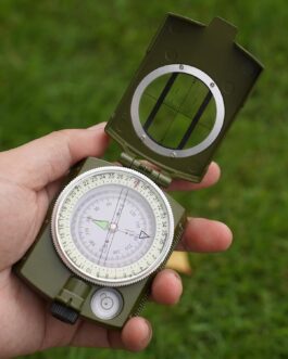 Outdoor Metal Compass with Sight Lens, Ruler, Multi-in-1 Tool and Whistles, Multifunctional Orienteering Compass for Map Reading, Navigation, Hiking, Adventure