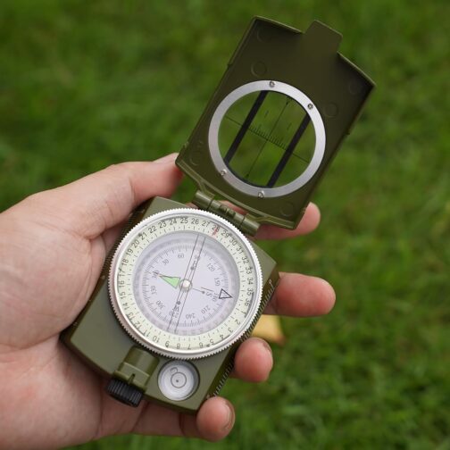 Outdoor Metal Compass with Sight Lens, Ruler, Multi-in-1 Tool and Whistles, Multifunctional Orienteering Compass for Map Reading, Navigation, Hiking, Adventure – Bild 2