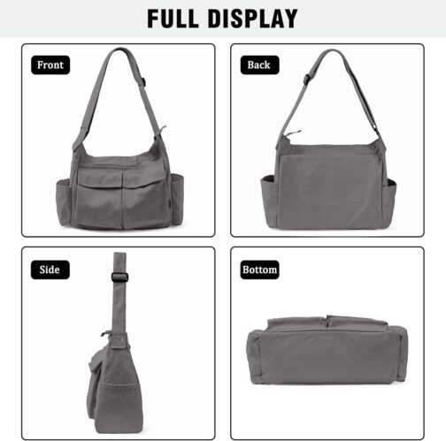 Captain Blues Canvas Messenger Bag Shoulder Bag Crossbody Shoulder Tote Hobo Bag for Women and Men - Large Bag with Multiple Compartments – Bild 5
