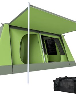 Outsunny Camping Tent for 4-8 People Lightweight, Stable Waterproof Tunnel Tent with Canopy, Window, Hooks, Side Pocket, Family Tent with 2000 mm Hydrostatic Head Tent for Camping, Travel, Trekking