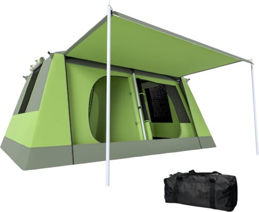 Outsunny Camping Tent for 4-8 People Lightweight, Stable Waterproof Tunnel Tent with Canopy, Window, Hooks, Side Pocket, Family Tent with 2000 mm Hydrostatic Head Tent for Camping, Travel, Trekking