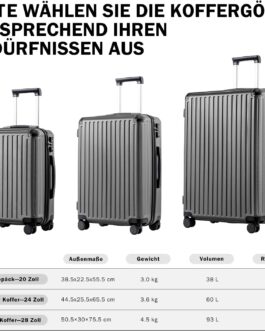 COOLIFE Suitcase Trolley Suitcase Hard Shell Suitcase Rolling Suitcase Travel Suitcase ABS Material with TSA Lock Telescopic Handle and 4 Twin Wheels, White, Hard shell suitcase travel suitcase hand