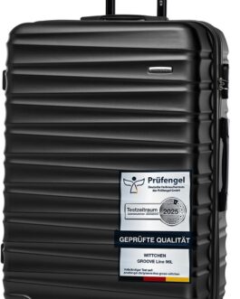 Wittchen Travel Suitcase, Hand Luggage, Cabin Luggage, Rolling Suitcase, Hard Shell, black