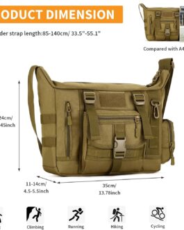 HUNTVP Tactical Shoulder Bag Military Crossbody Bag Sling Bag Water-Repellent Shoulder Bag Messenger Bag Briefcase with Adjustable Shoulder Strap Outdoor