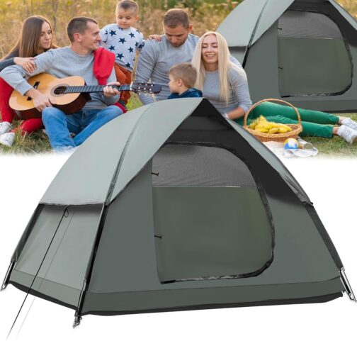 Camping Tent 2-3 Person Dome Tent Ultralight Tents Double Layer Waterproof & Windproof Family Tent for Camping and Picnic, Easy to Assemble Outdoor Tent for Garden, Hiking Trip