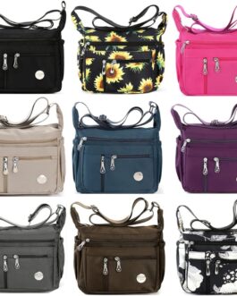 HERCMNOY Women’s Shoulder Bag Shoulder Bag Handbag Multi Pocket Nylon Messenger Bag