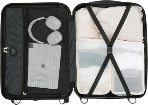 BEIBYE Butterfly 2060 TSA Lock 4-Piece Travel Suitcase Trolley - Robust Hard Shell Suitcase Set Including Hand Luggage and Beauty Case, Butterfly – Bild 6