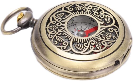 Hiking Compass, Durable, Shockproof, Waterproof, Hollow Camping Survival Tool Made of Brass for Outdoor Navigation