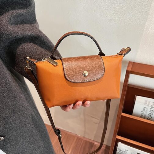 eganten Ladies Color Block Mini Satchel Square Handbag Solid Color with Adjustable Strap Shoulder Bag – Bild 6