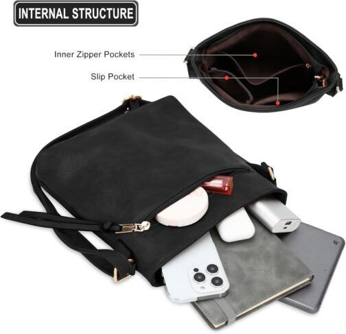 dobsechs Soft PU Leather Crossbody Bag for Women Crossbody Bag with Multiple Pockets Adjustable Strap Perfect for Daily Use – Bild 5