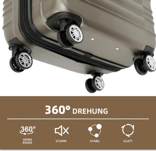 BEIBYE Hard Shell Suitcase, Trolley Suitcase, Travel Suitcase, Twin Wheels Suitcase Set, coffee – Bild 8