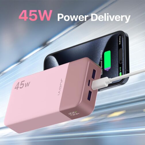 JUOVI Portable Power Bank J2621, 20000 mAh Battery Pack, 45 W Fast Charging Function, Compatible with Switch, MacBook, Tablet, Dell, HP, Notebook, Samsung, iPhone 16 15 14 13, Steam Deck and More – Bild 2